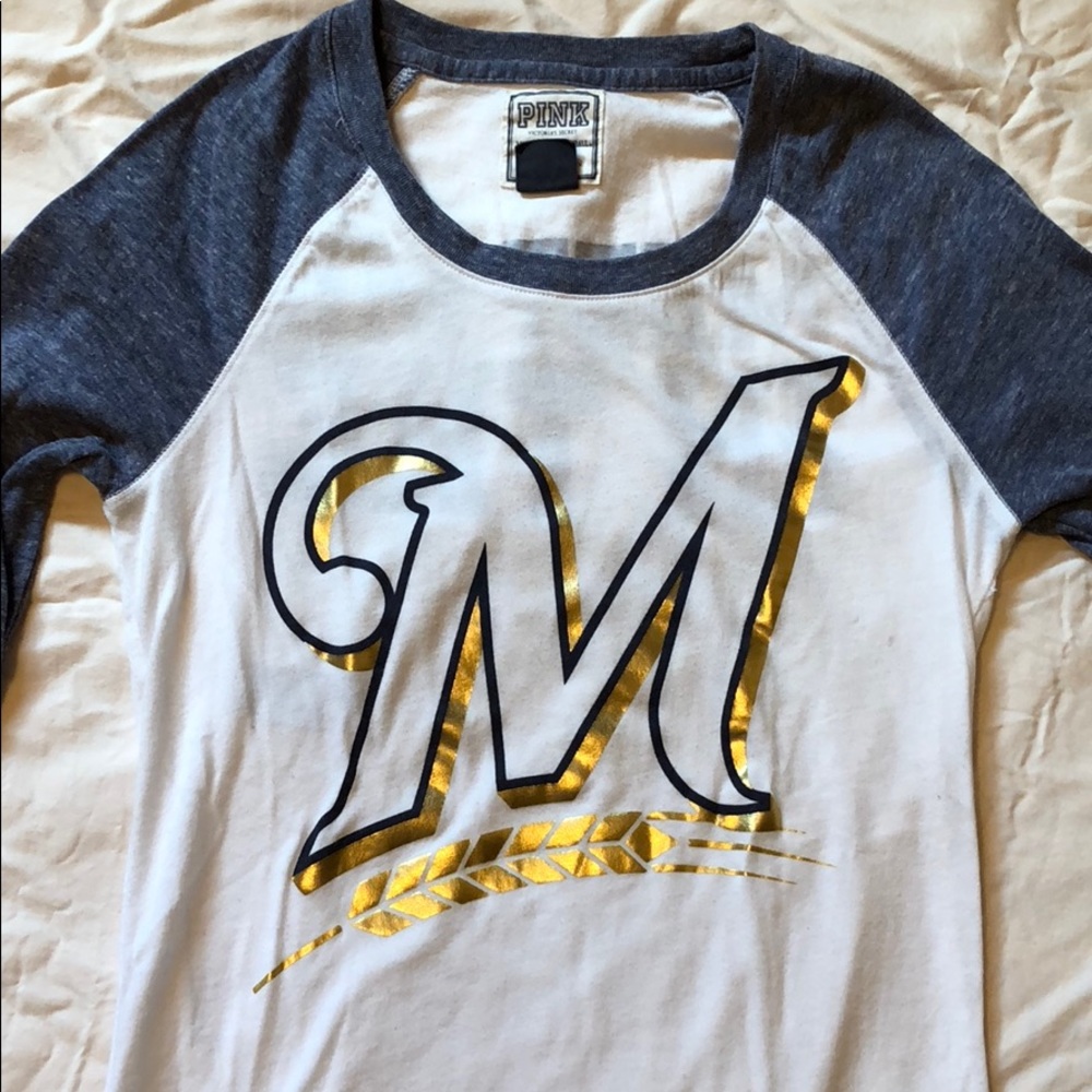 Milwaukee Brewers pink baseball T
